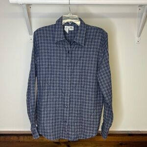 Vintage DKNY Blue &‎ Gray Plaid Flannel Button Down Shirt- M